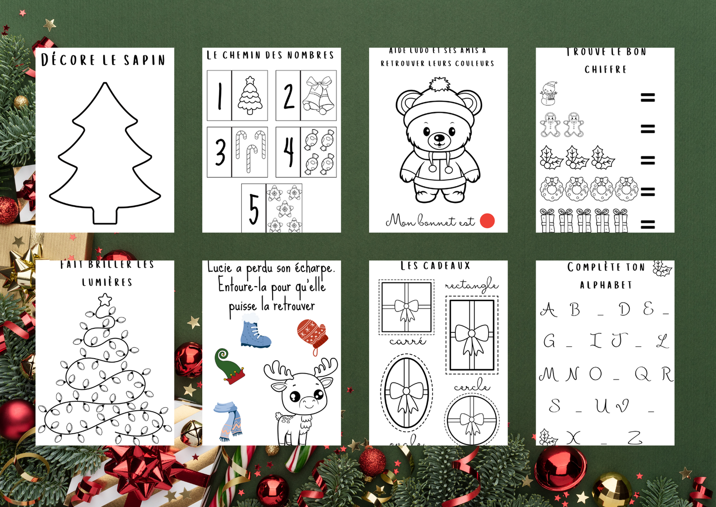 Livre de Coloriage et Activités de Noël pour Enfants – Format PDF à Imprimer