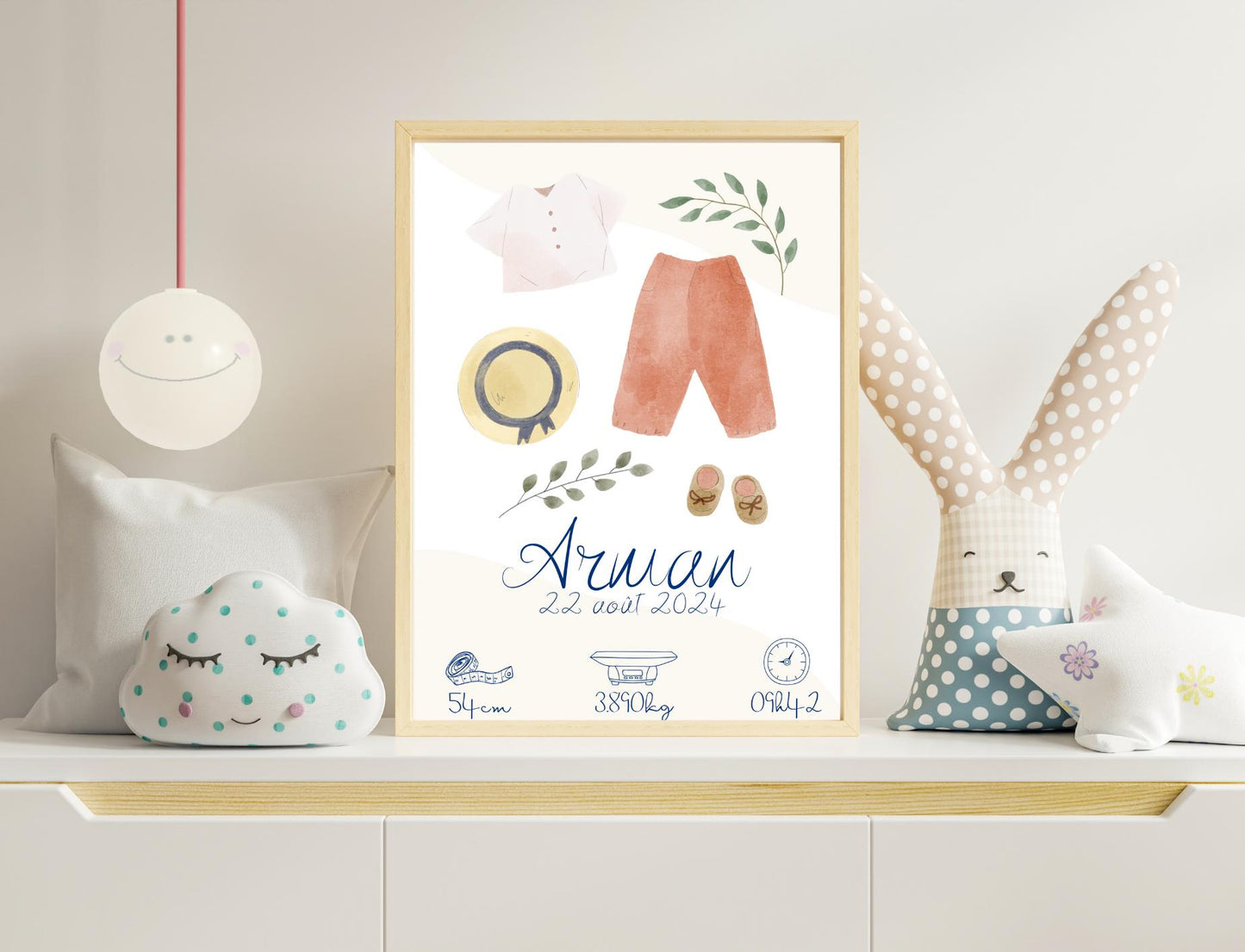Affiche de Naissance Illustrée | Célébrez l'Arrivée de Votre Bébé