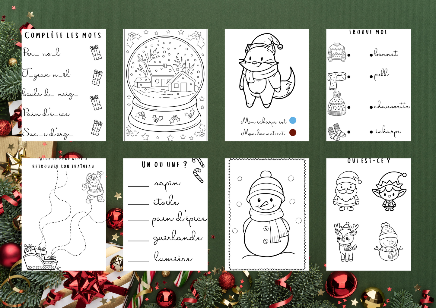 Livre de Coloriage et Activités de Noël pour Enfants